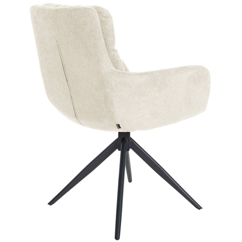 Chaise de salle à manger en tissu Vilas crème