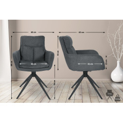 Chaise de salle à manger en tissu Vilas gris foncé