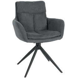 Chaise de salle à manger en tissu Vilas gris foncé