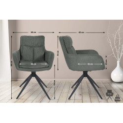 Chaise de salle à manger en tissu Vilas gris