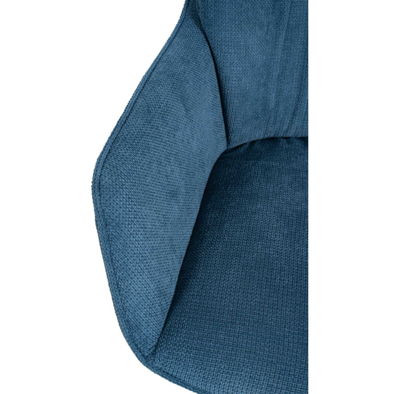 Chaise de salle à manger Jules en tissu bleu