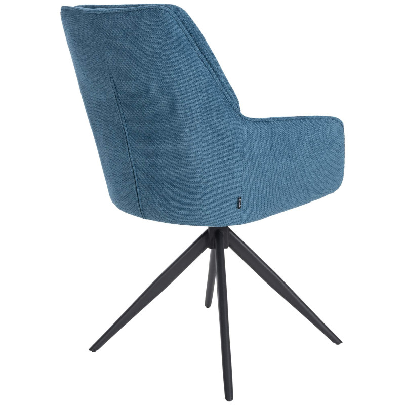Chaise de salle à manger Jules en tissu bleu