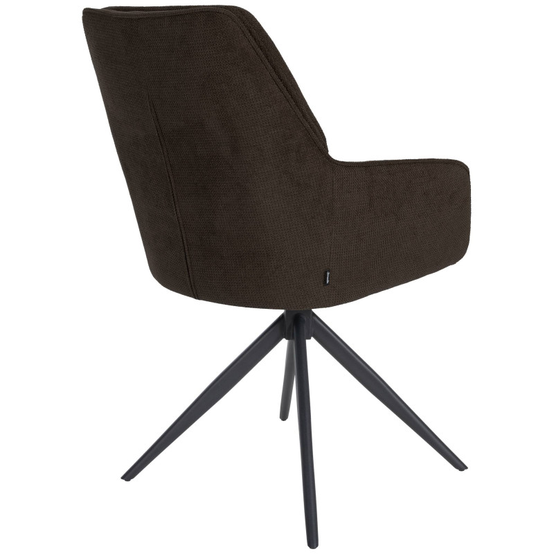 Chaise de salle à manger Jules en tissu brun
