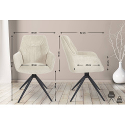 Chaise de salle à manger Jules en tissu crème