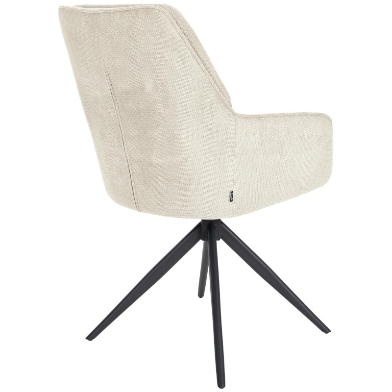 Chaise de salle à manger Jules en tissu crème