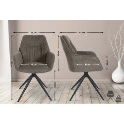 Chaise de salle à manger Jules en tissu gris foncé