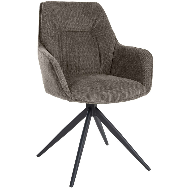 Chaise de salle à manger Jules en tissu gris foncé