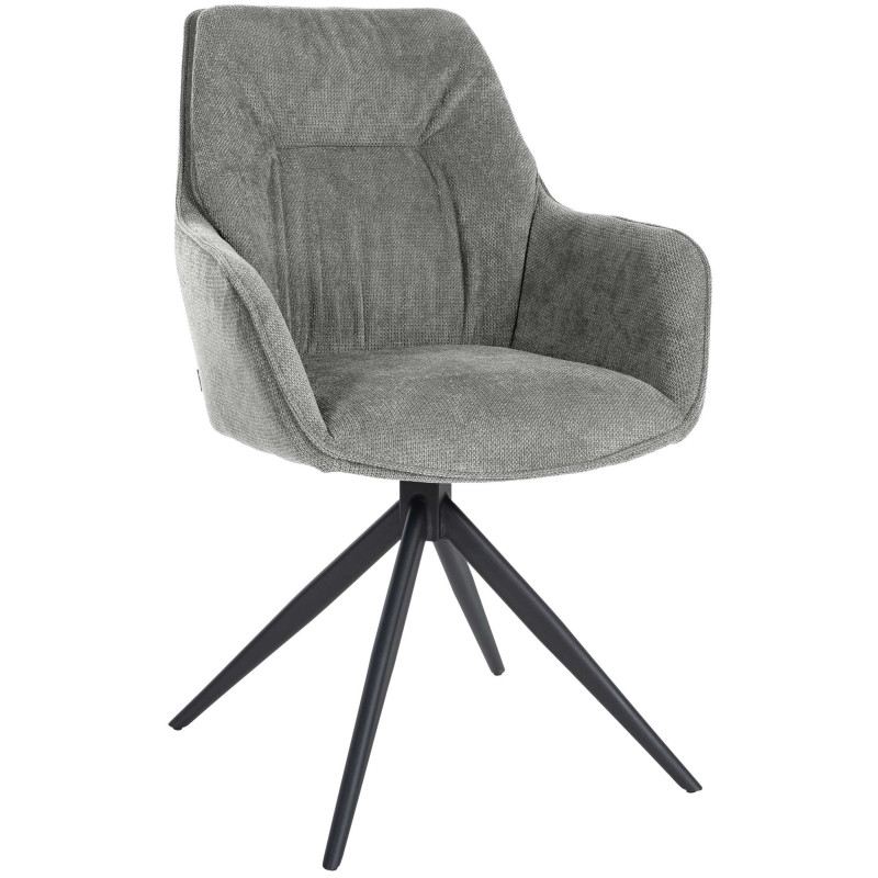 Chaise de salle à manger Jules en tissu gris