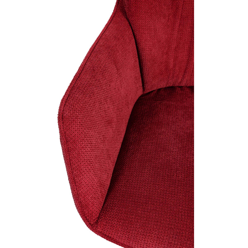 Chaise de salle à manger Jules en tissu rouge