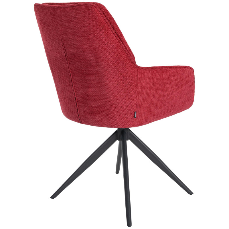 Chaise de salle à manger Jules en tissu rouge