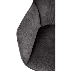 Chaise de salle à manger Jules en tissu noir