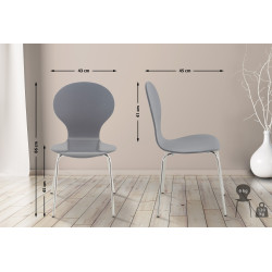 Silla De Comedor Apilable Diego Gris