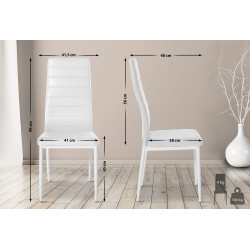 Chaise de salle à manger en simili cuir Mayfair blanc