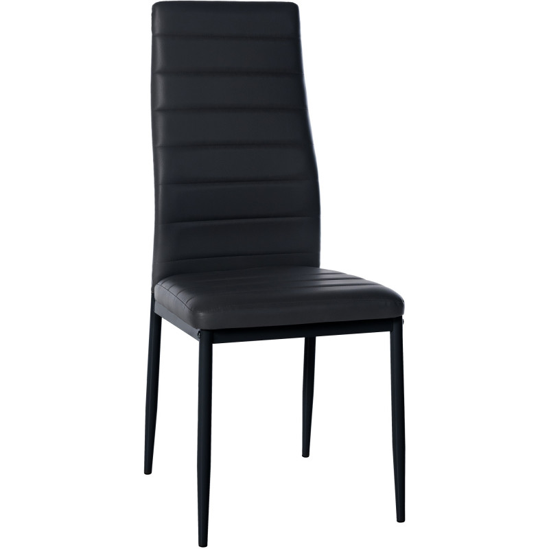 Chaise de salle à manger en simili cuir Mayfair noir