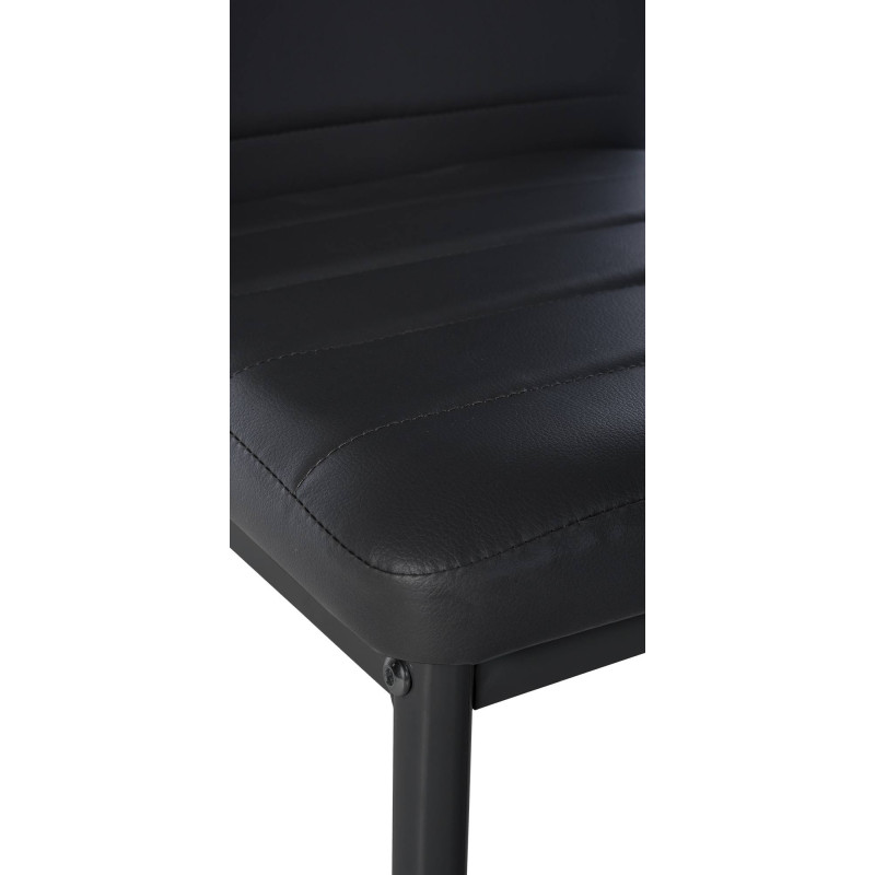 Chaise de salle à manger en simili cuir Mayfair noir