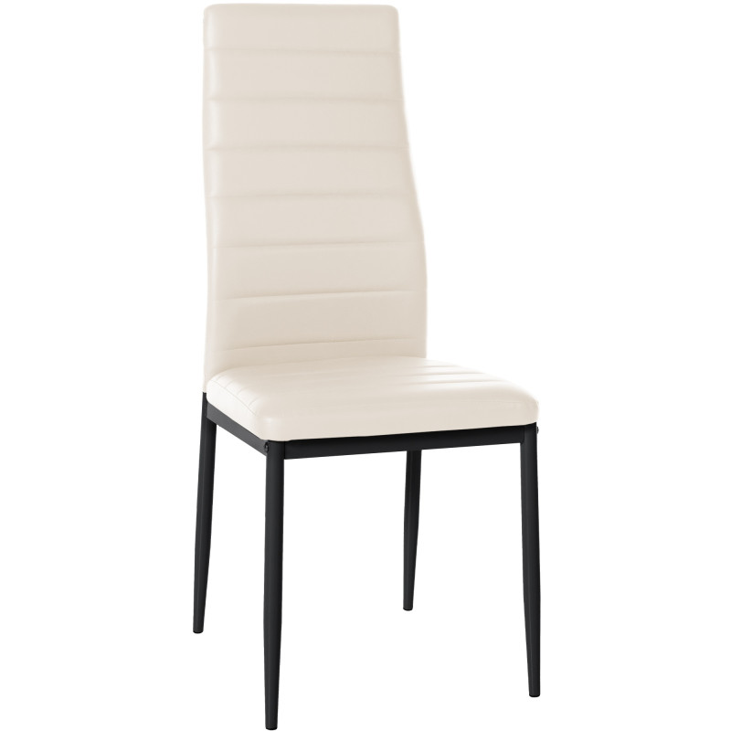 Chaise de salle à manger en simili cuir Mayfair crème