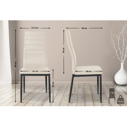Chaise de salle à manger en simili cuir Mayfair crème