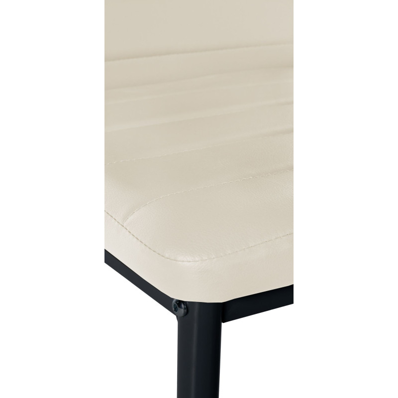 Chaise de salle à manger en simili cuir Mayfair crème