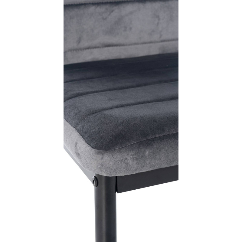 Chaise de salle à manger en velours Mayfair gris
