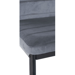 Chaise de salle à manger en velours Mayfair gris clair
