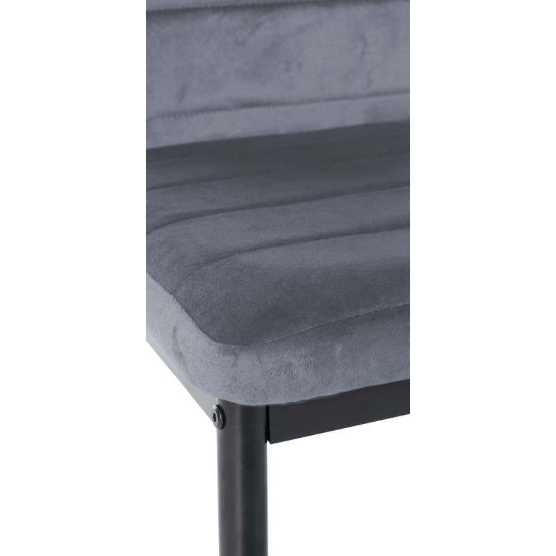 Chaise de salle à manger en velours Mayfair gris clair