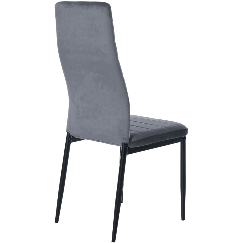 Chaise de salle à manger en velours Mayfair gris clair