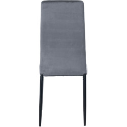 Chaise de salle à manger en velours Mayfair gris clair