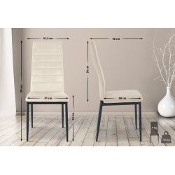 Chaise de salle à manger en velours Mayfair crème