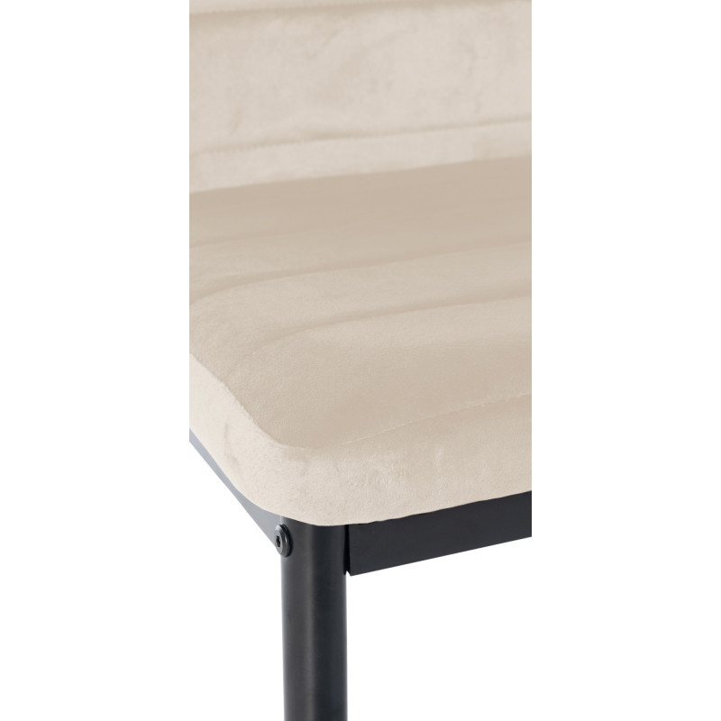 Chaise de salle à manger en velours Mayfair crème