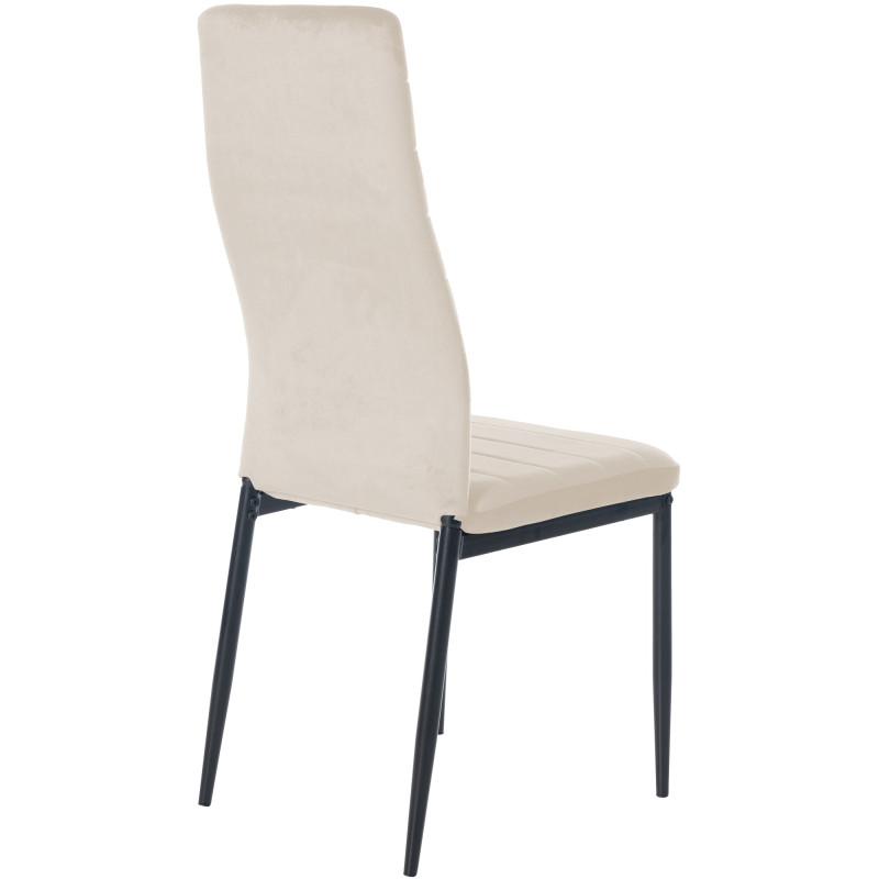 Chaise de salle à manger en velours Mayfair crème