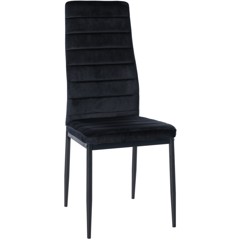 Chaise de salle à manger en velours Mayfair noir