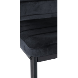 Chaise de salle à manger en velours Mayfair noir