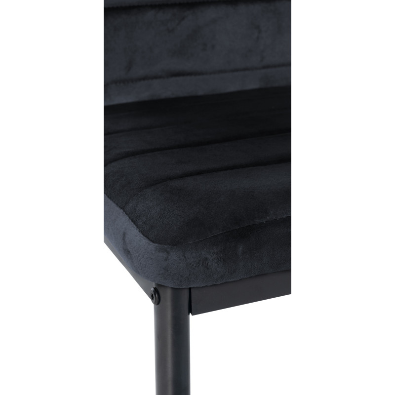 Chaise de salle à manger en velours Mayfair noir