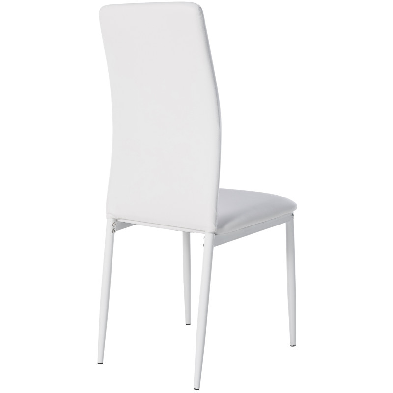 Chaise de salle à manger Savino simili cuir blanc