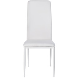 Chaise de salle à manger Savino simili cuir blanc