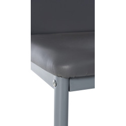Chaise de salle à manger Savino simili cuir gris