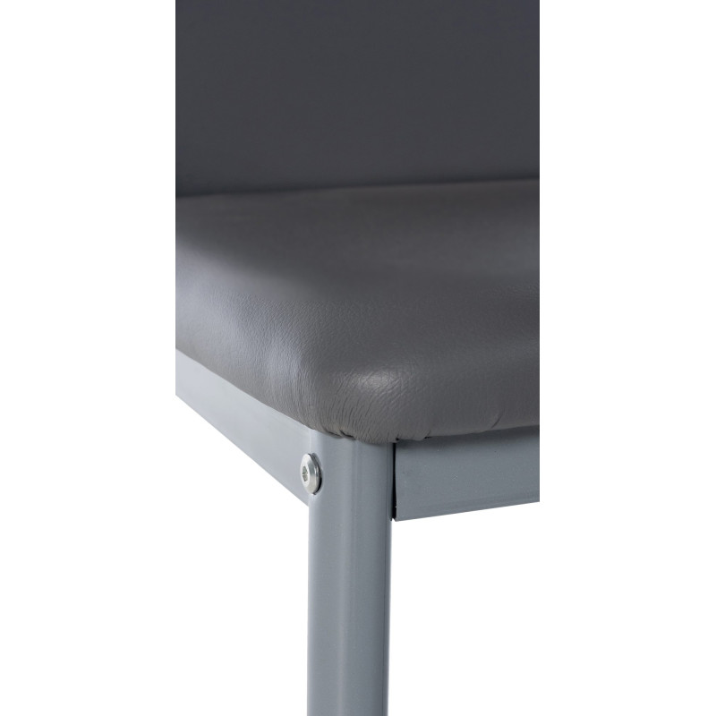 Chaise de salle à manger Savino simili cuir gris