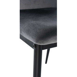 Chaise de salle à manger en velours Savino gris