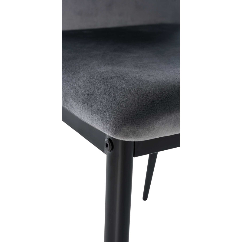 Chaise de salle à manger en velours Savino gris
