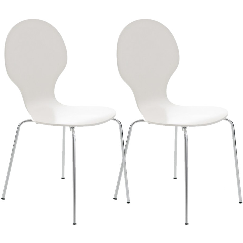 Lot de 2 chaises visiteurs Diego blanc