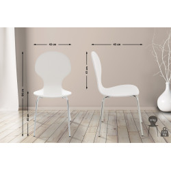 Ensemble de 2 chaises visiteurs Diego blanches