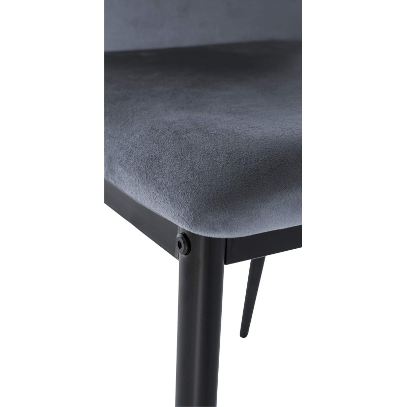 Chaise de salle à manger en velours Savino gris clair
