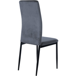 Chaise de salle à manger en velours Savino gris clair