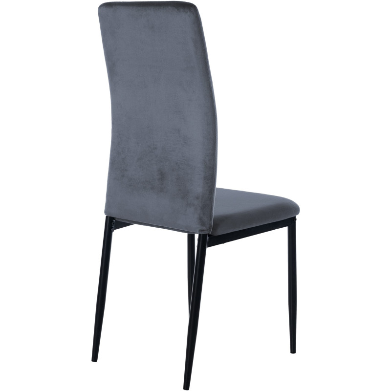 Chaise de salle à manger en velours Savino gris clair