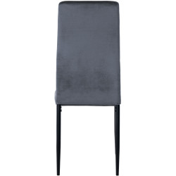 Chaise de salle à manger en velours Savino gris clair