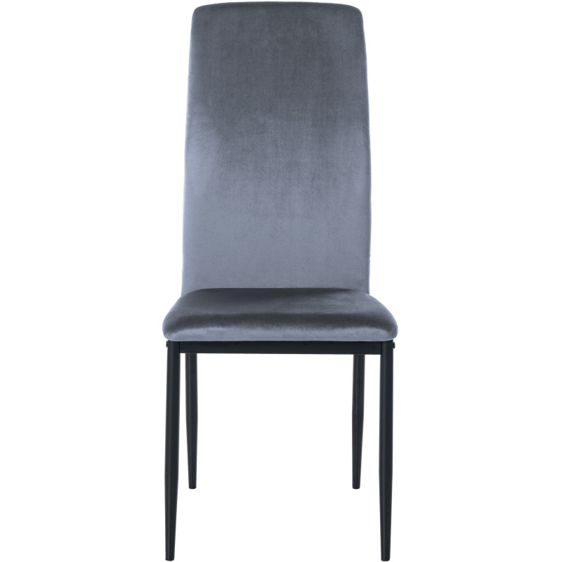 Chaise de salle à manger en velours Savino gris clair