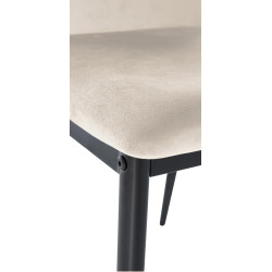Chaise de salle à manger en velours Savino crème