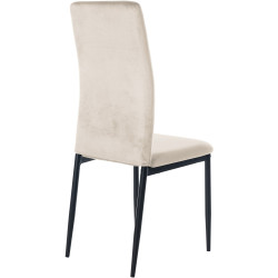 Chaise de salle à manger en velours Savino crème
