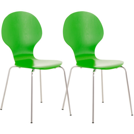 Ensemble de 2 chaises visiteurs vert Diego