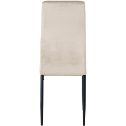 Chaise de salle à manger en velours Savino crème